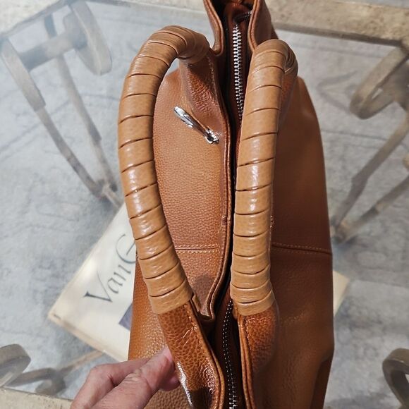 LSWEE Cognac Leather Handbag Purse - Picture 9 of 12